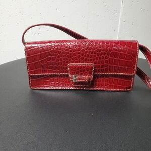 Liz Claiborne Vintage SmallWristlet Clutch Shoulder Pursewith Snakeskin Pattern